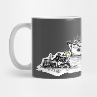 Ukrainian tractor stealing missile cruiser Moskva Mug